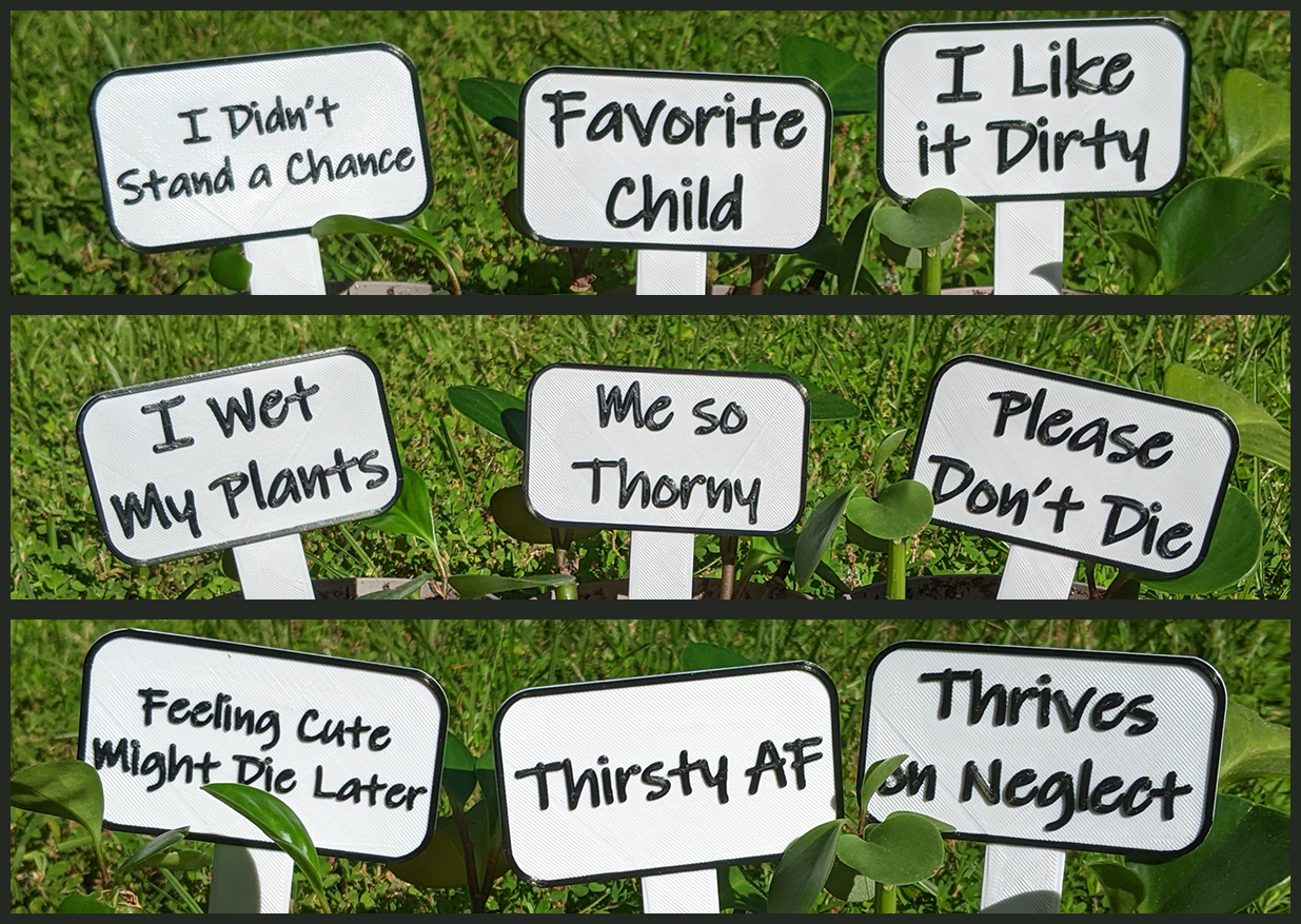 20 Humorous Plant Stake Signs Collection