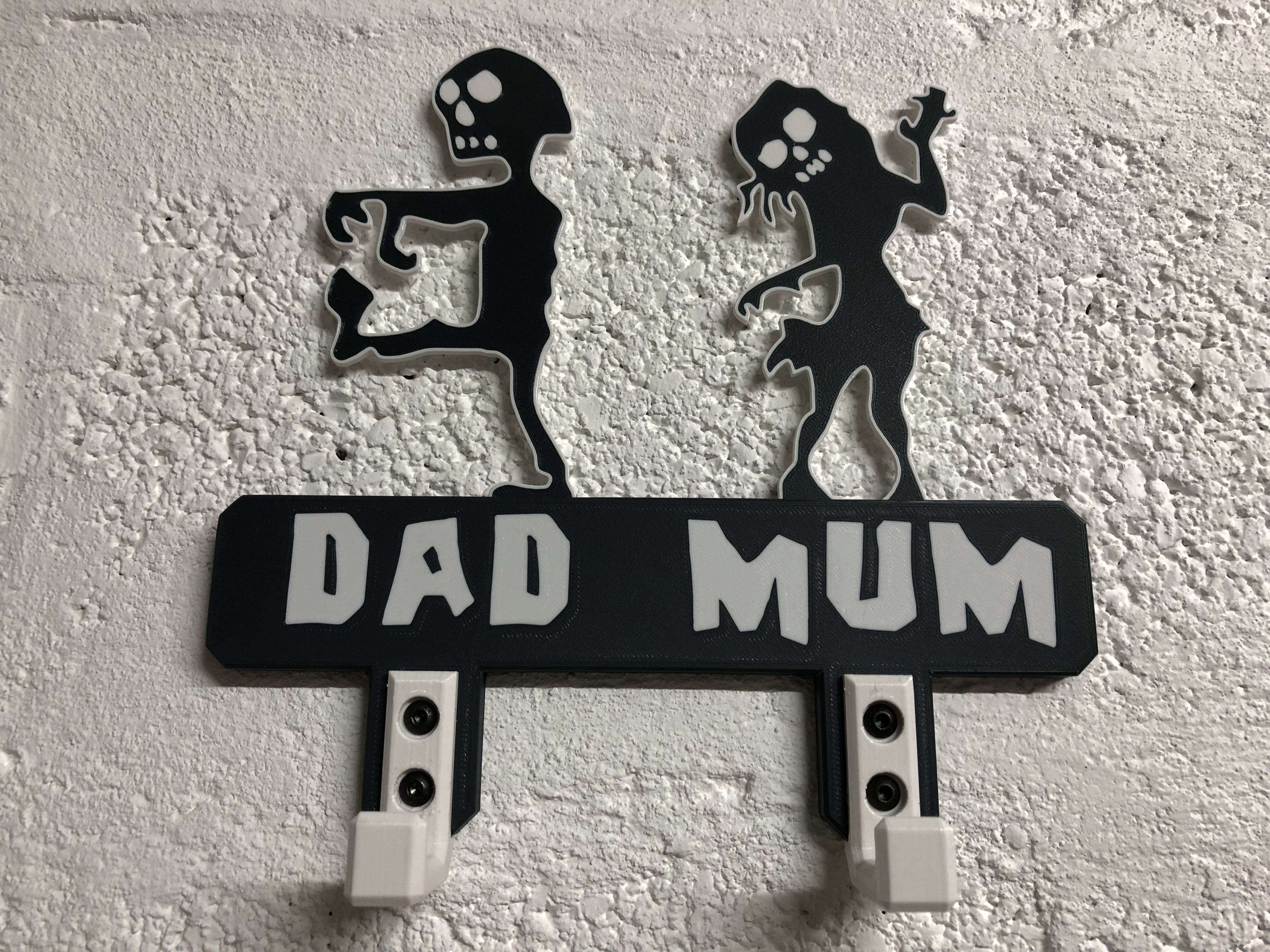 Wall hooks dad and mom zombies