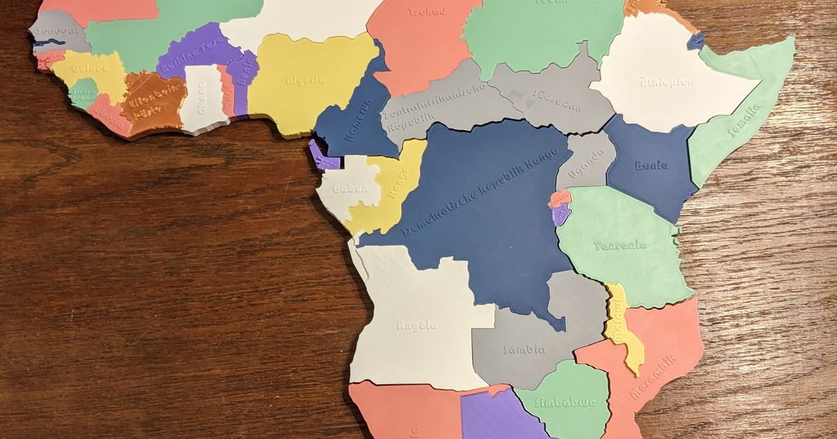 Africa puzzle by Neelix | Download free STL model | Printables.com