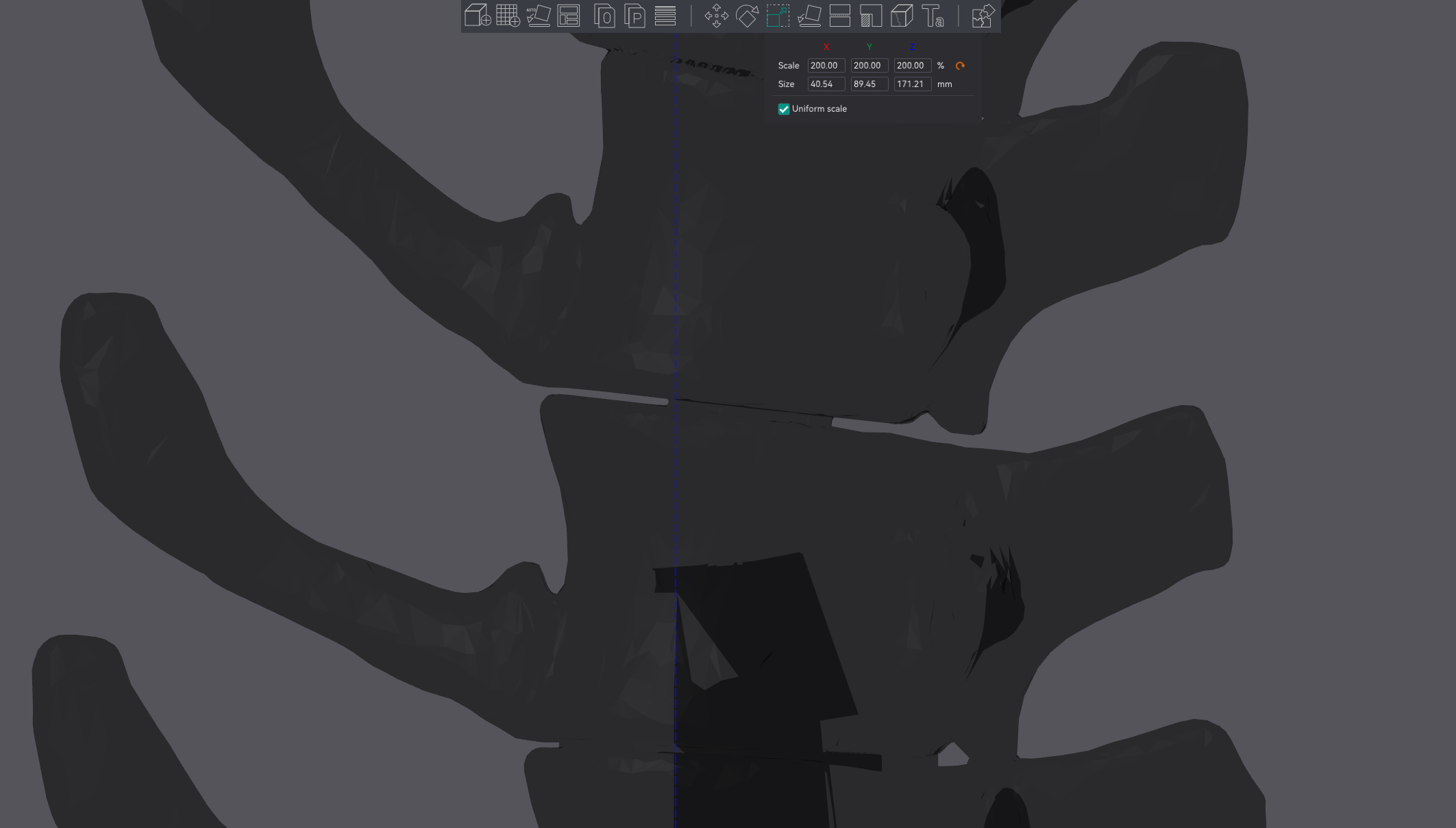 T-Rex fossil Tail B fixed 3D model thumbnail