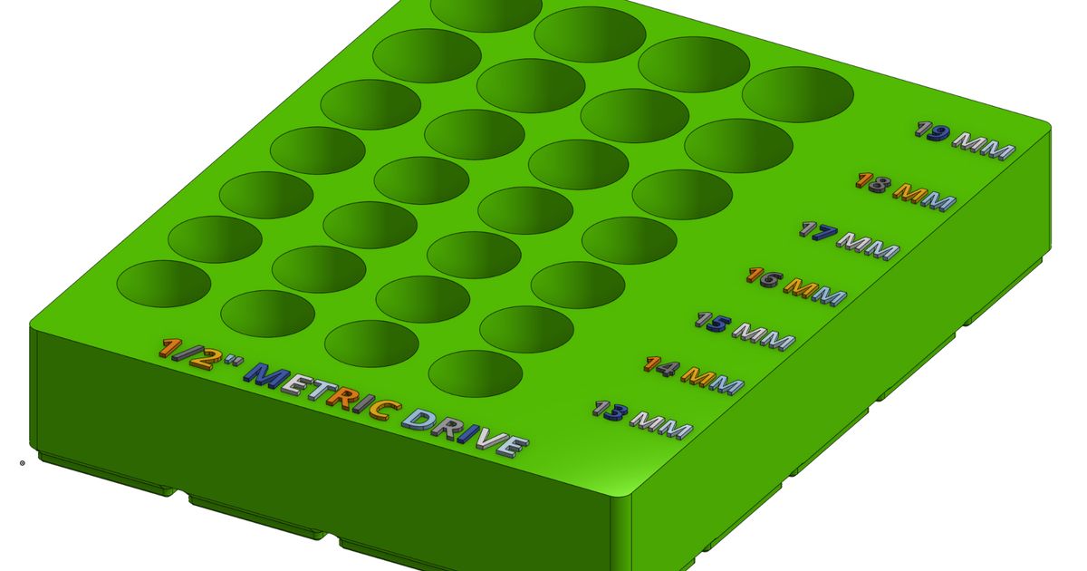 1/2" Metric Socket Gridfinity by Elmo_The_Red Download free STL model