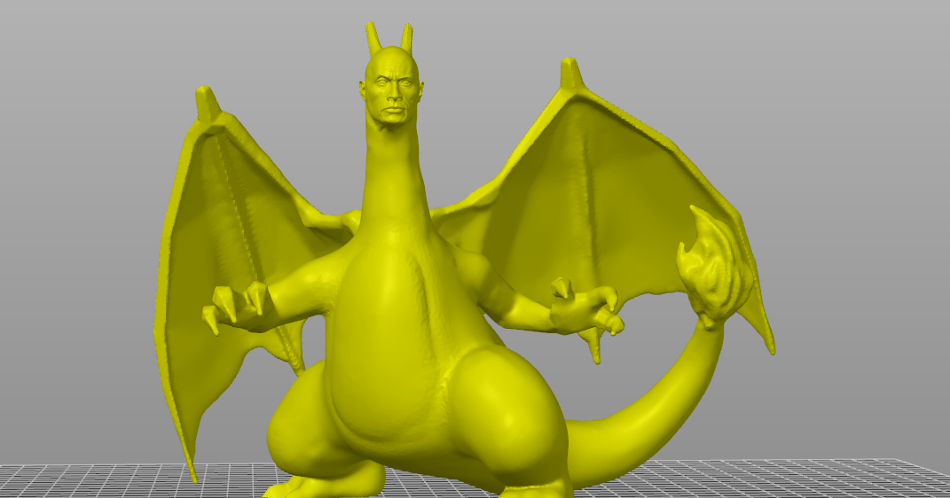 Charizard XY and Rock 3D model rigged