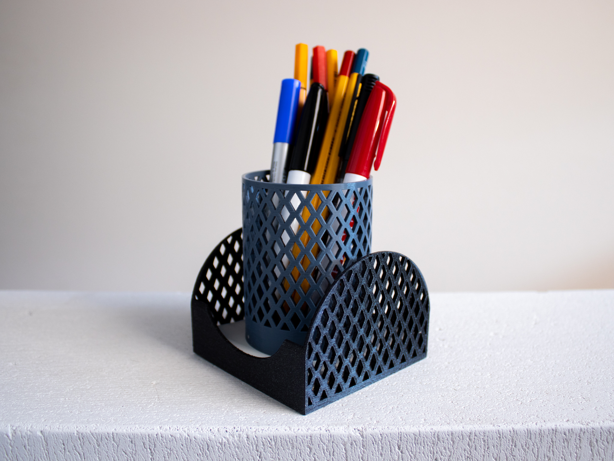 Cylinder Pencil Holder & Memo box set by Slimprint Download free STL