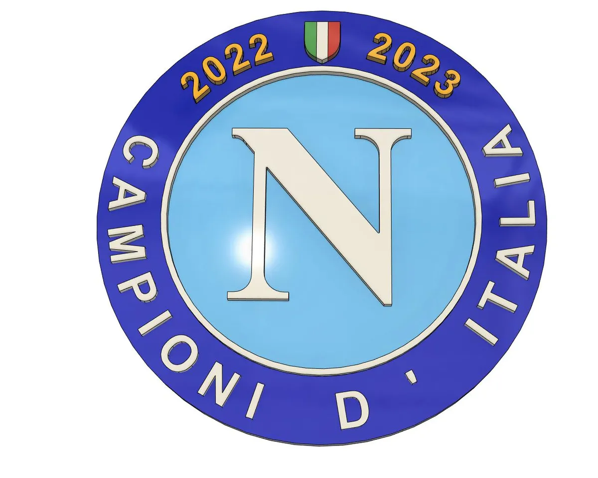 Stemma scudetto del Napoli Calcio anno 2022-2023 by Fotone, Download free  STL model
