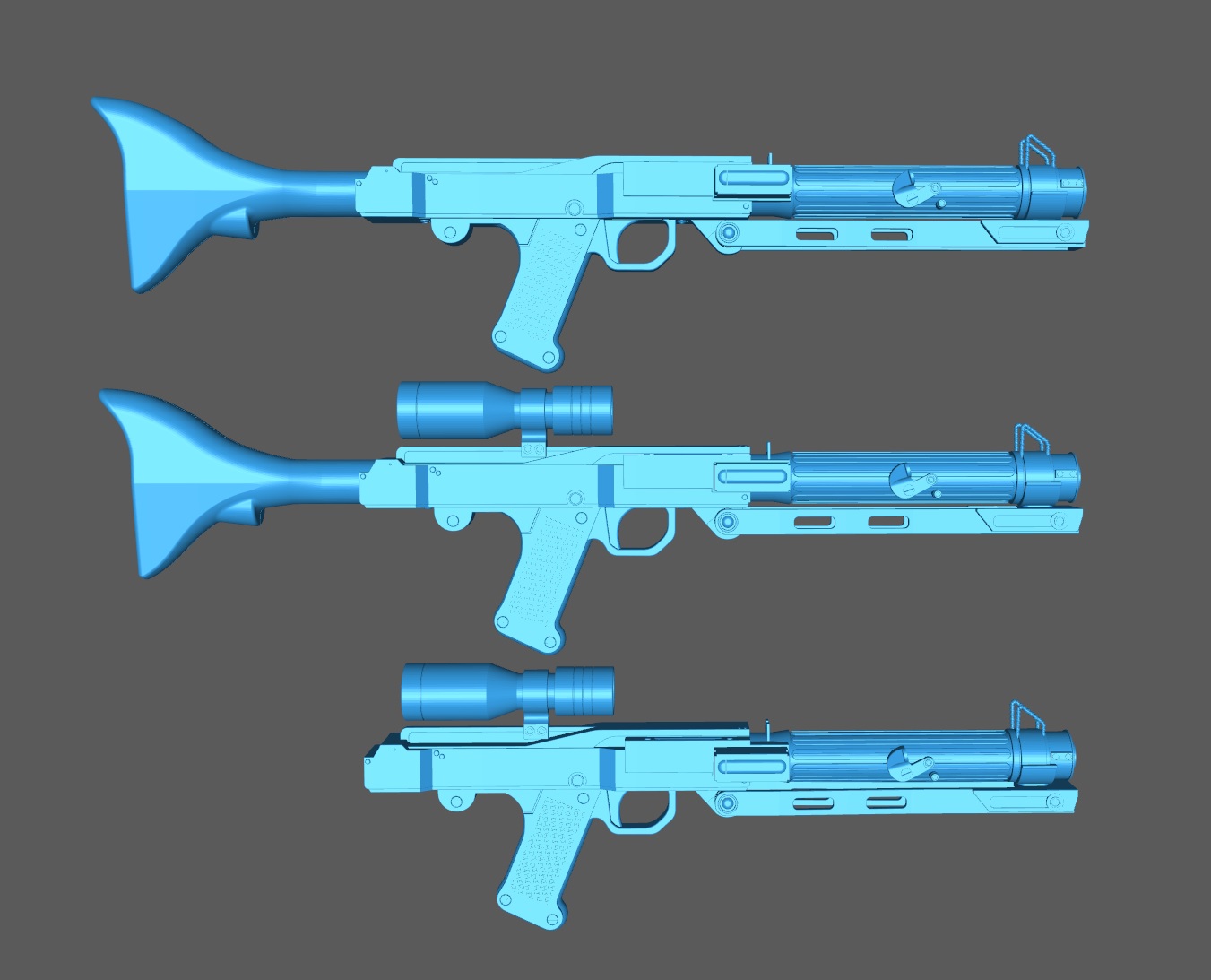 Custom variants of Andor / Mandalorian s3 DC15S blaster carbine for 1: ...