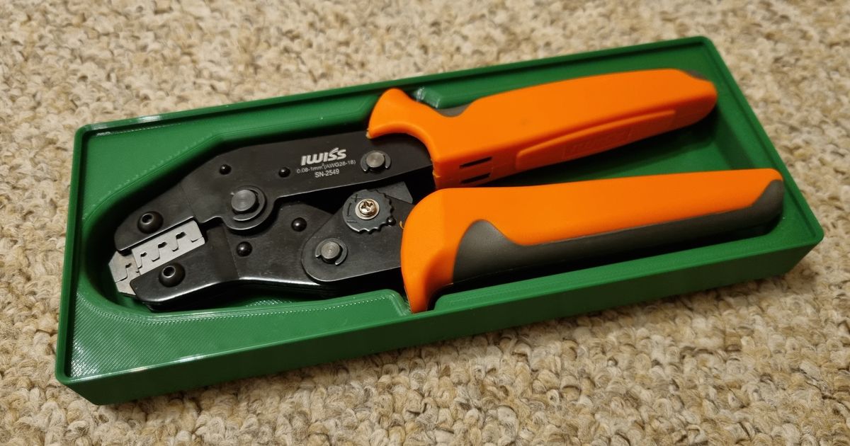 Gridfinity tray for Iwiss SN-2549 JST crimp tool (5x2) by bobstay