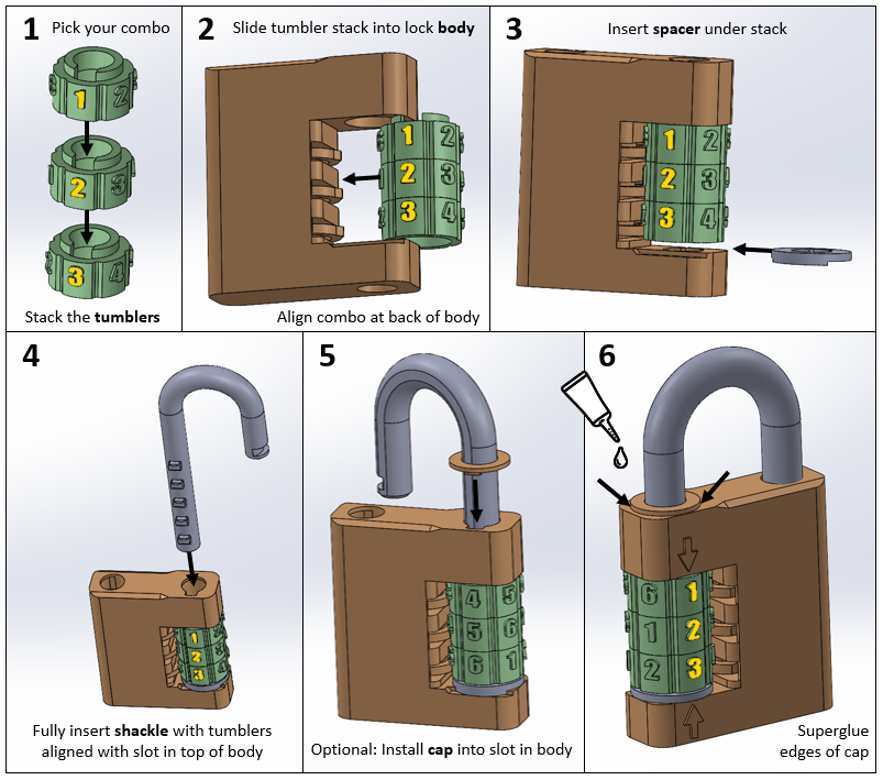Miniatura 4 do modelo 3D Combination Padlock