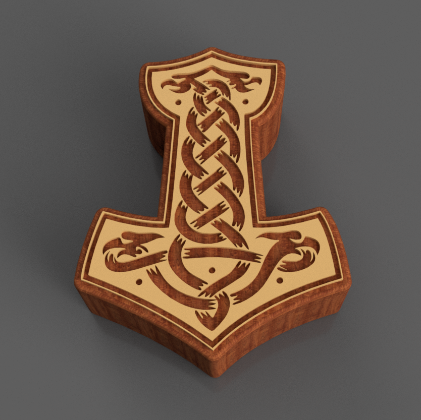 Thor's Hammer (Mjölnir) Box by KCWarthog3D Download free STL model