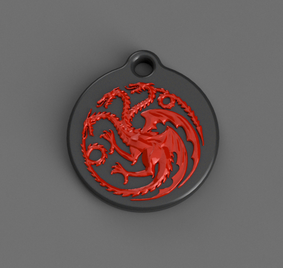 House Targaryen Keychain By Kcwarthog3d Download Free Stl Model