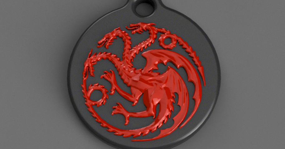 House Targaryen Keychain by KCWarthog3D | Download free STL model ...