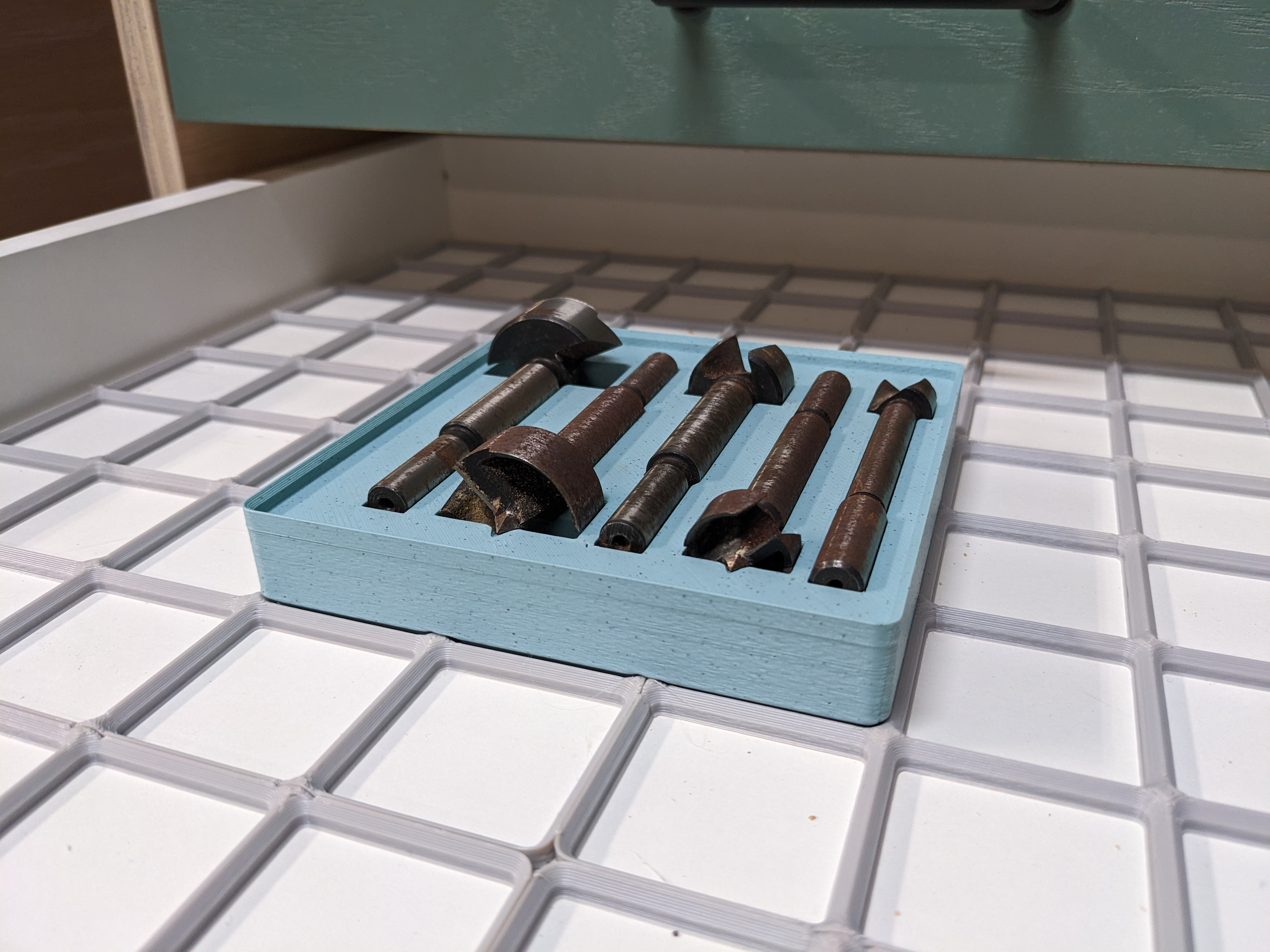 Miniatura 2 do modelo 3D Gridfinity Forstner Drill Bit Holder