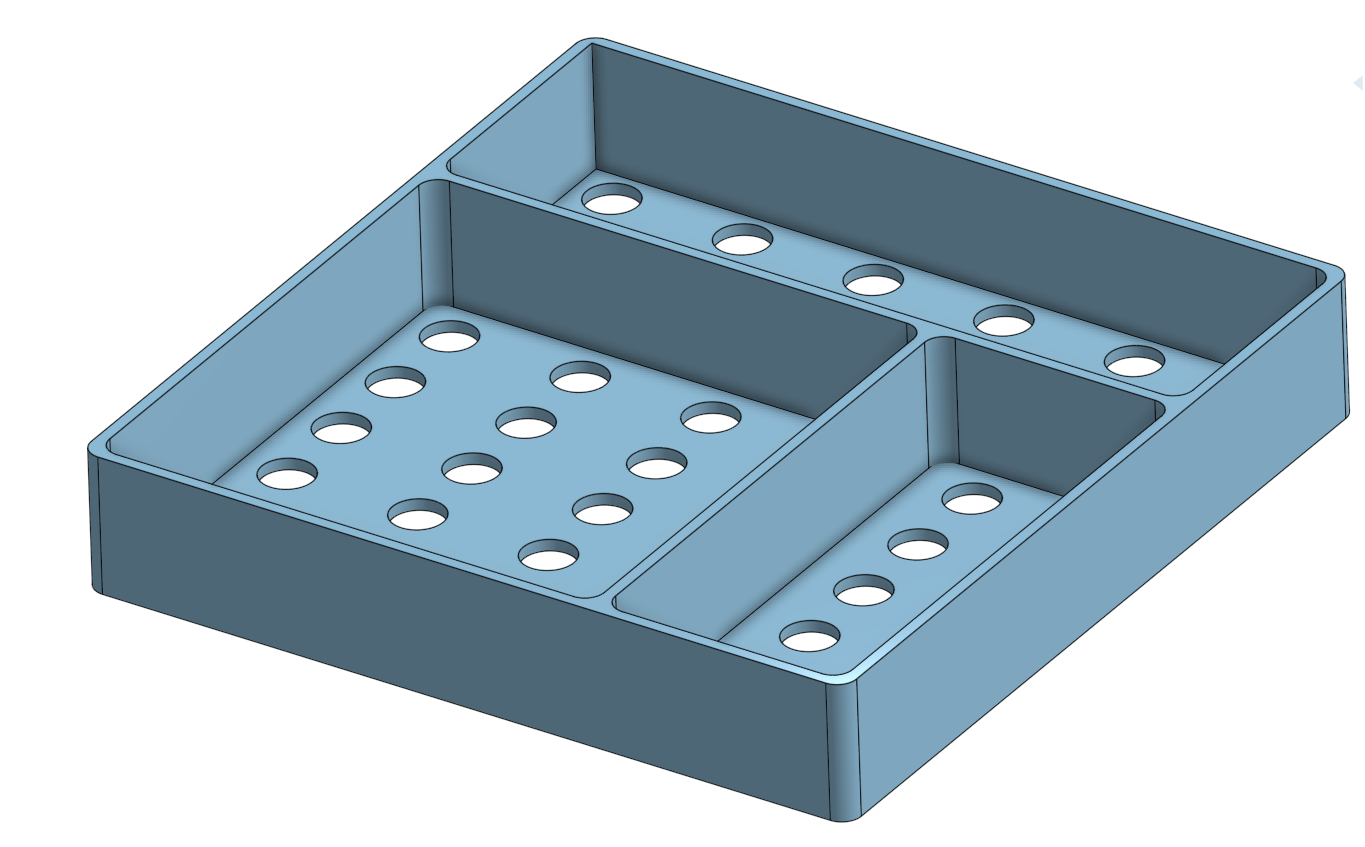 Desk Organizer With 3 Compartments And Circle Bottom Pattern By