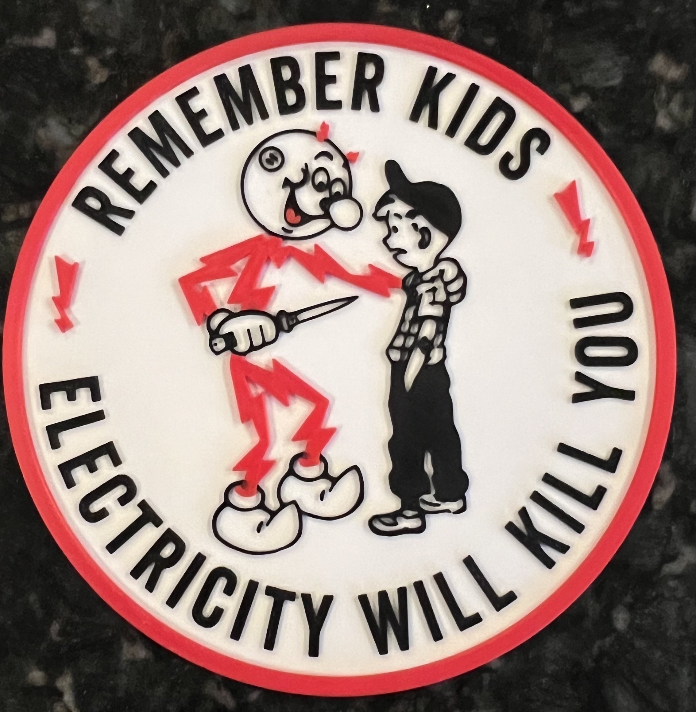 Reddy Kilowatt - Electricity Will Kill You Sign - Bambu AMS Remix