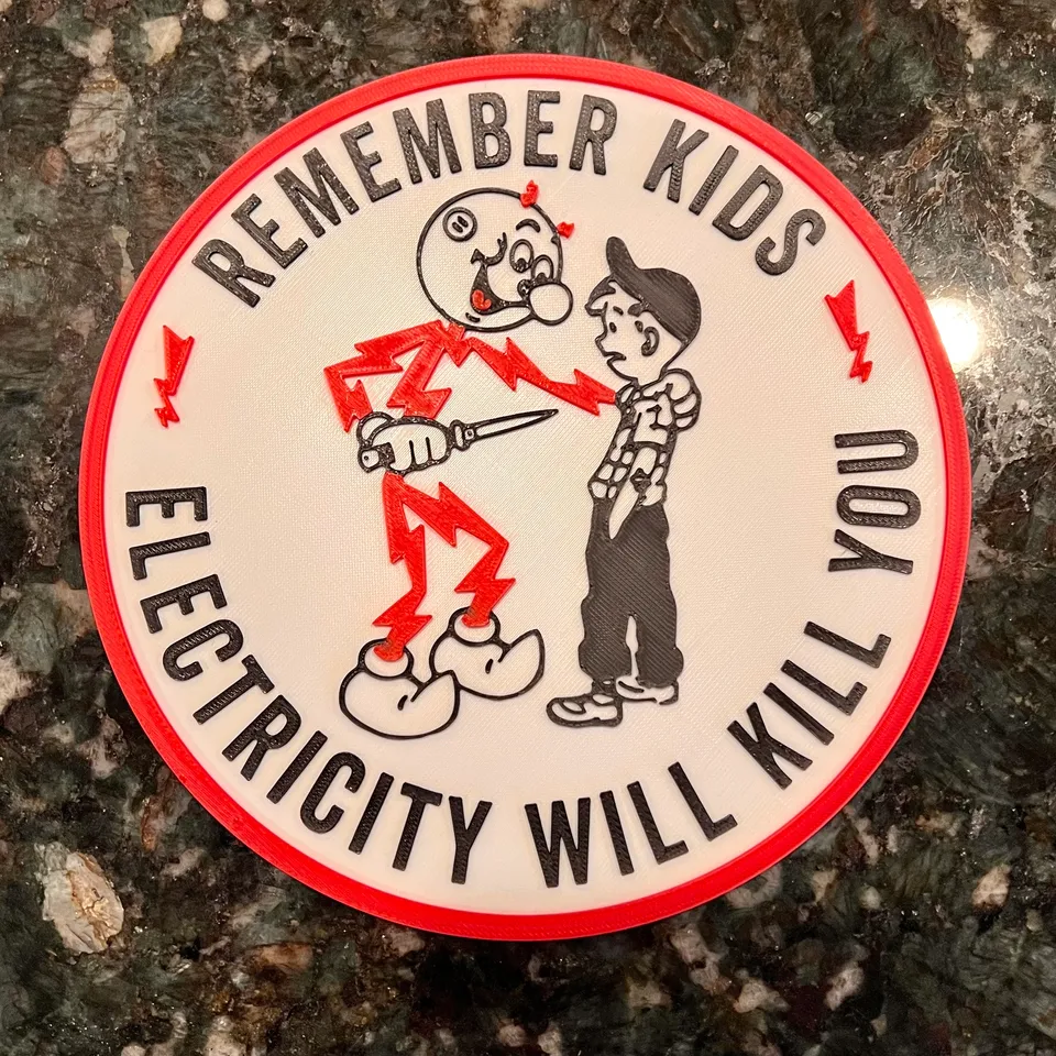 Reddy Kilowatt - Electricity Will Kill You Sign - Bambu AMS Remix by ...