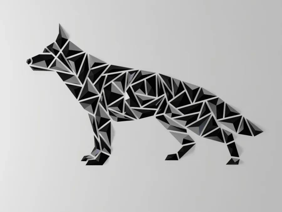 Geometric cat wall art: by dgemily, Download free STL model