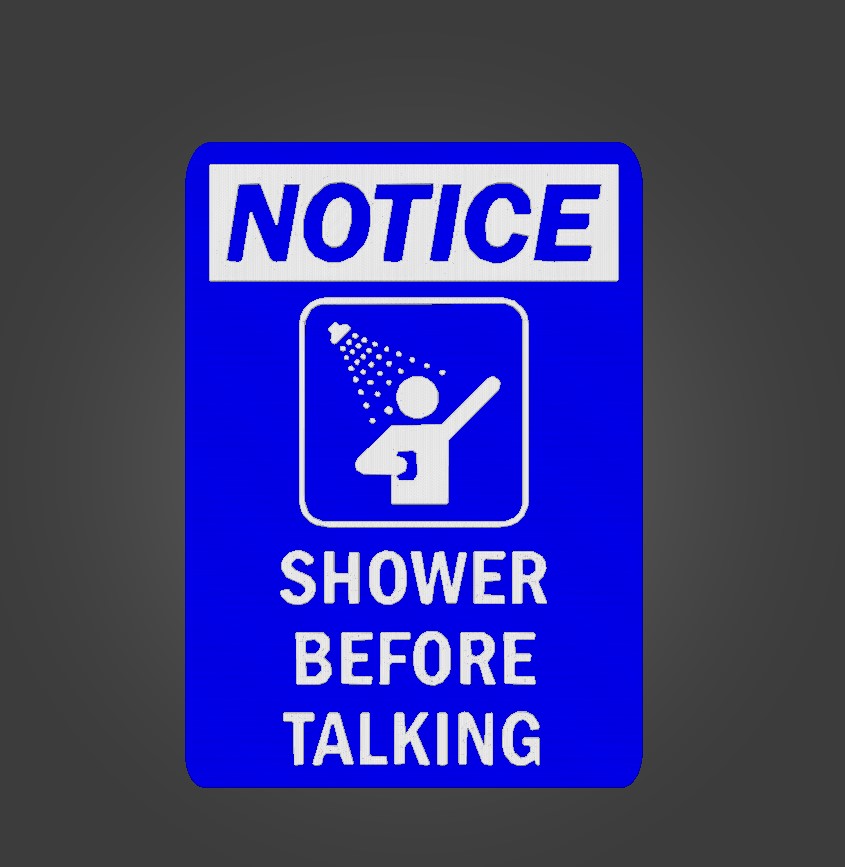 Shower before talking wall sign by Luther Download free STL model