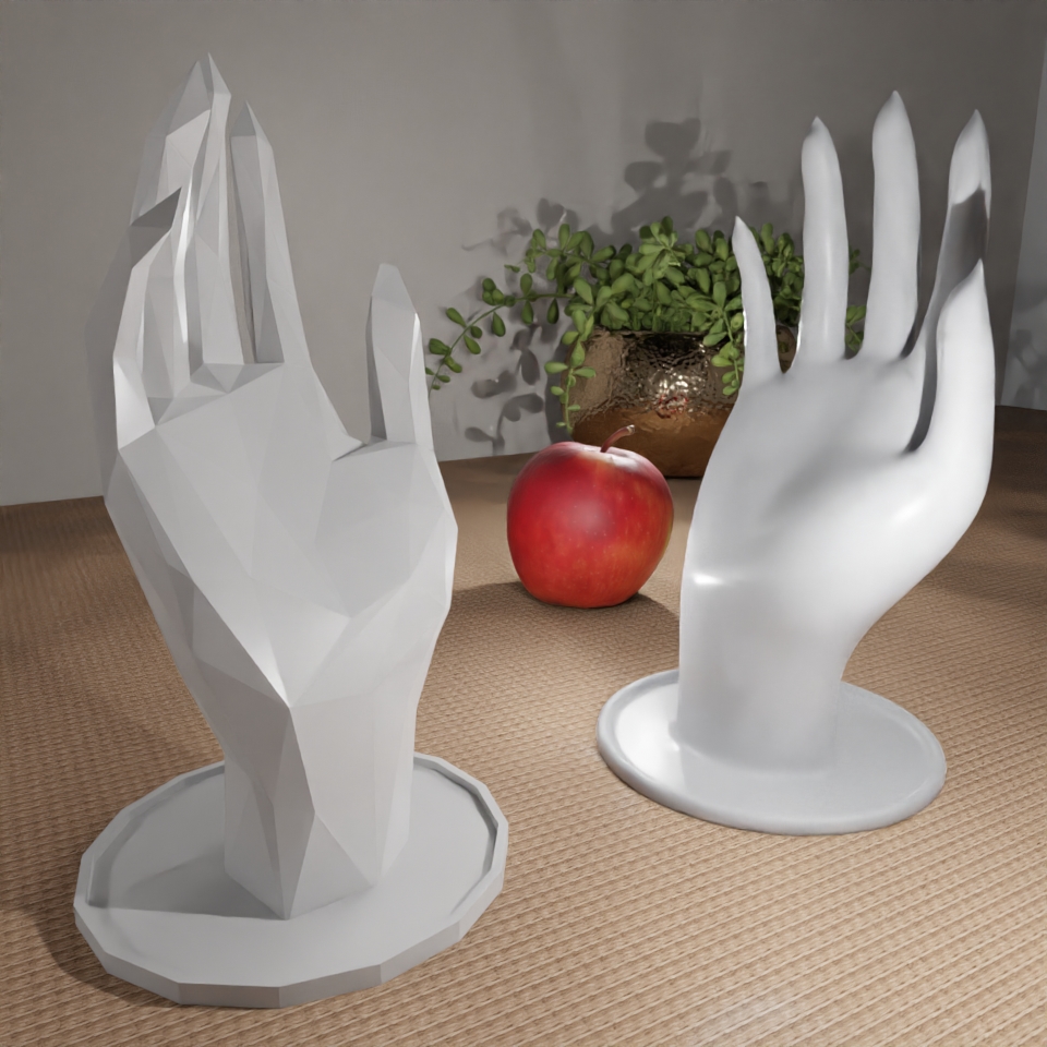 Ring holder hand - smooth and lowpoly
