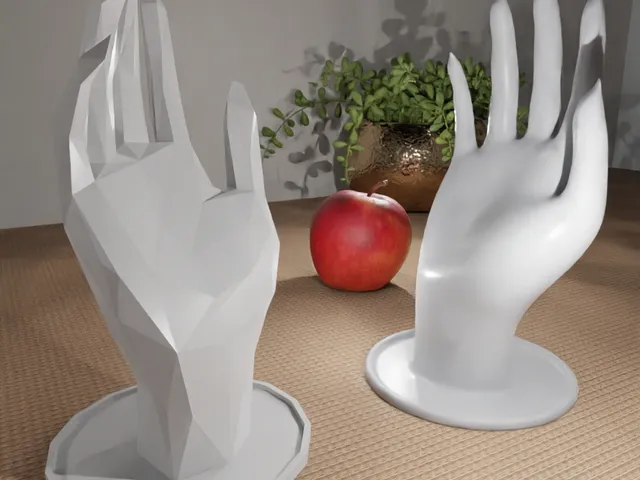 Ring holder hand - smooth and lowpoly