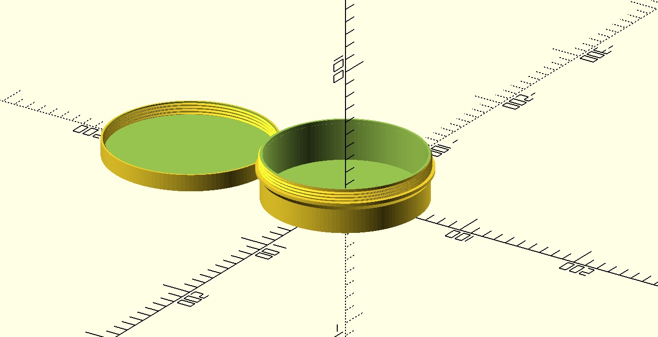 Parametric OpenSCAD Round Container Jar with a screw lid by Michael ...