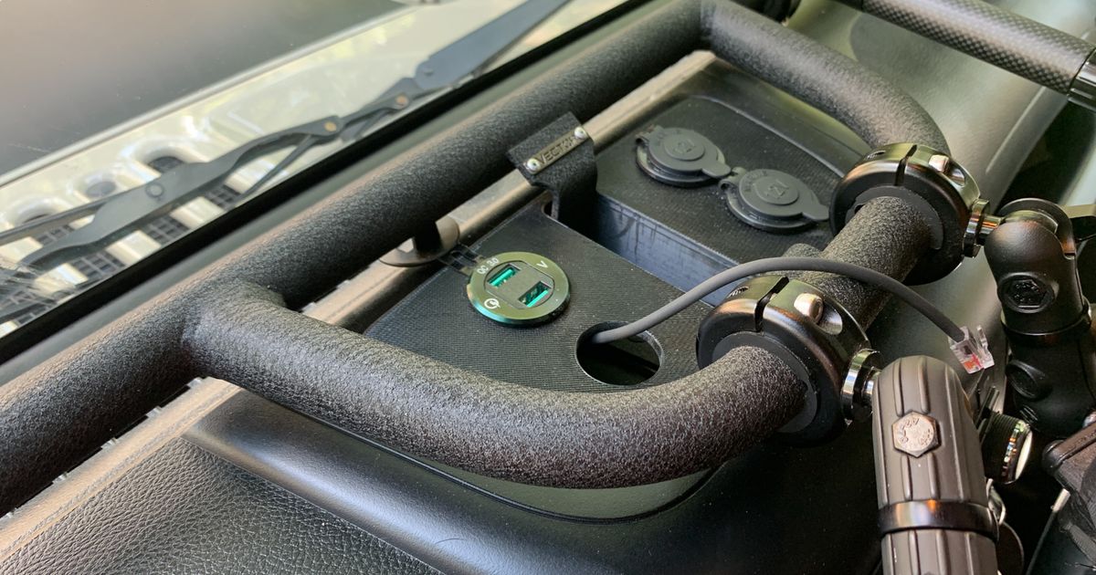 Dash insert for Jeep JK with Vector OffRoad JK EDock by JohnS N0CTL Download free STL