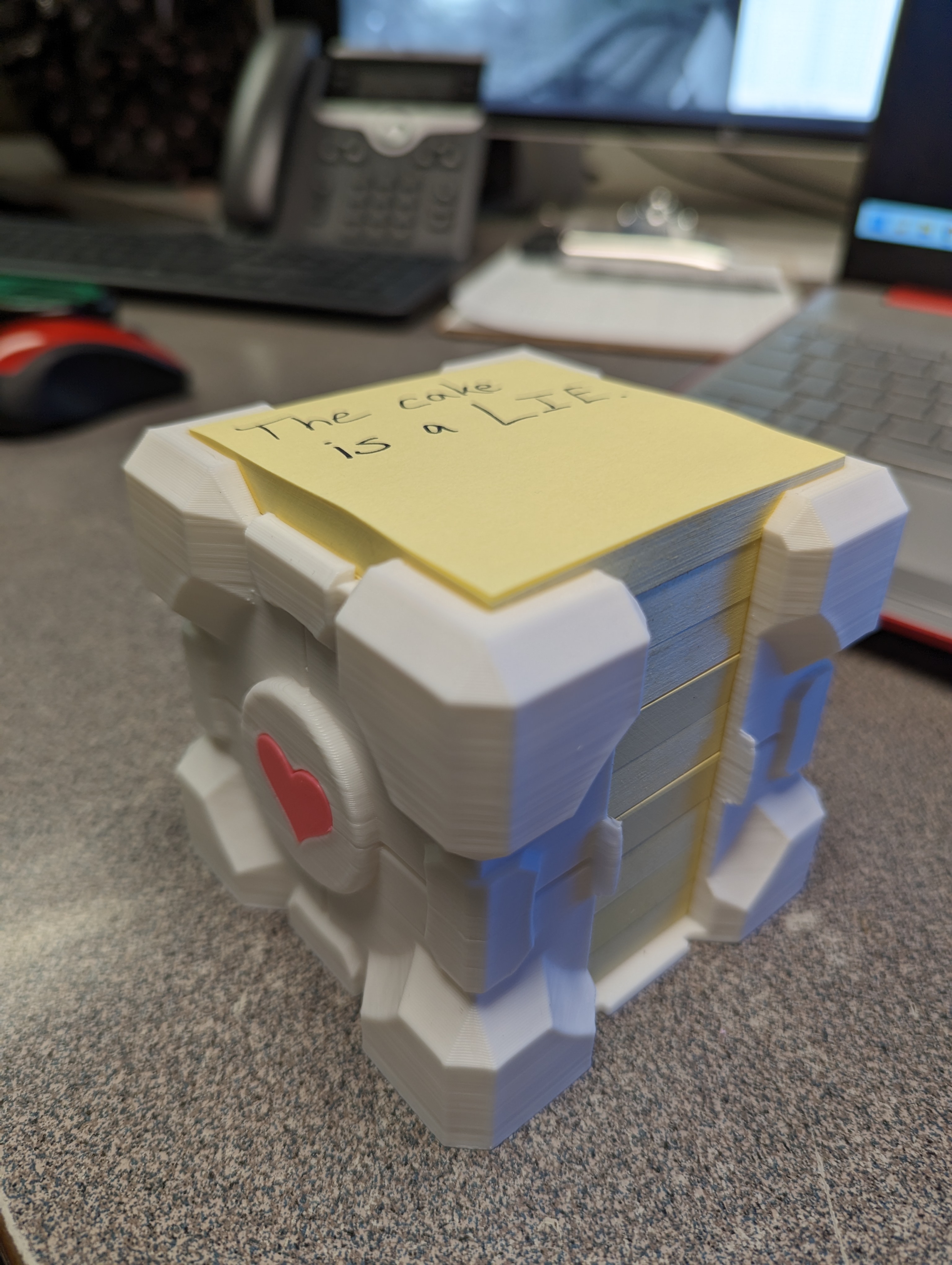 Deeper Companion Cube Post It Holder