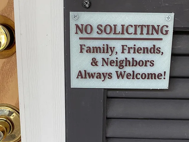 No soliciting sign