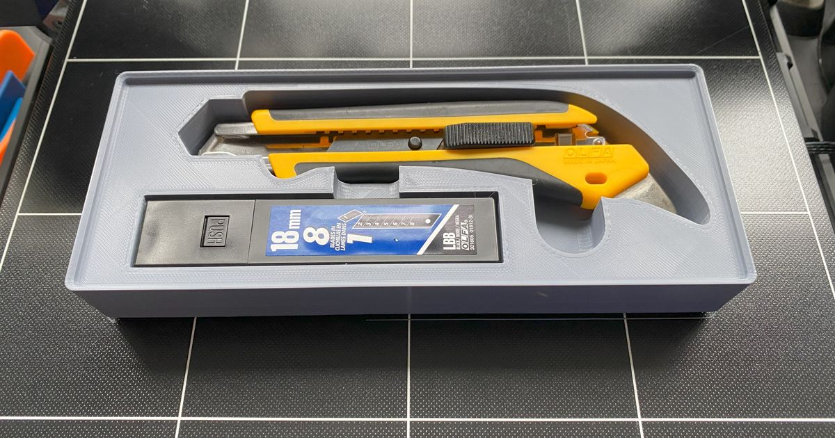 Gridfinity OLFA LAX Utility Knife and Refill by fatpretzel Download