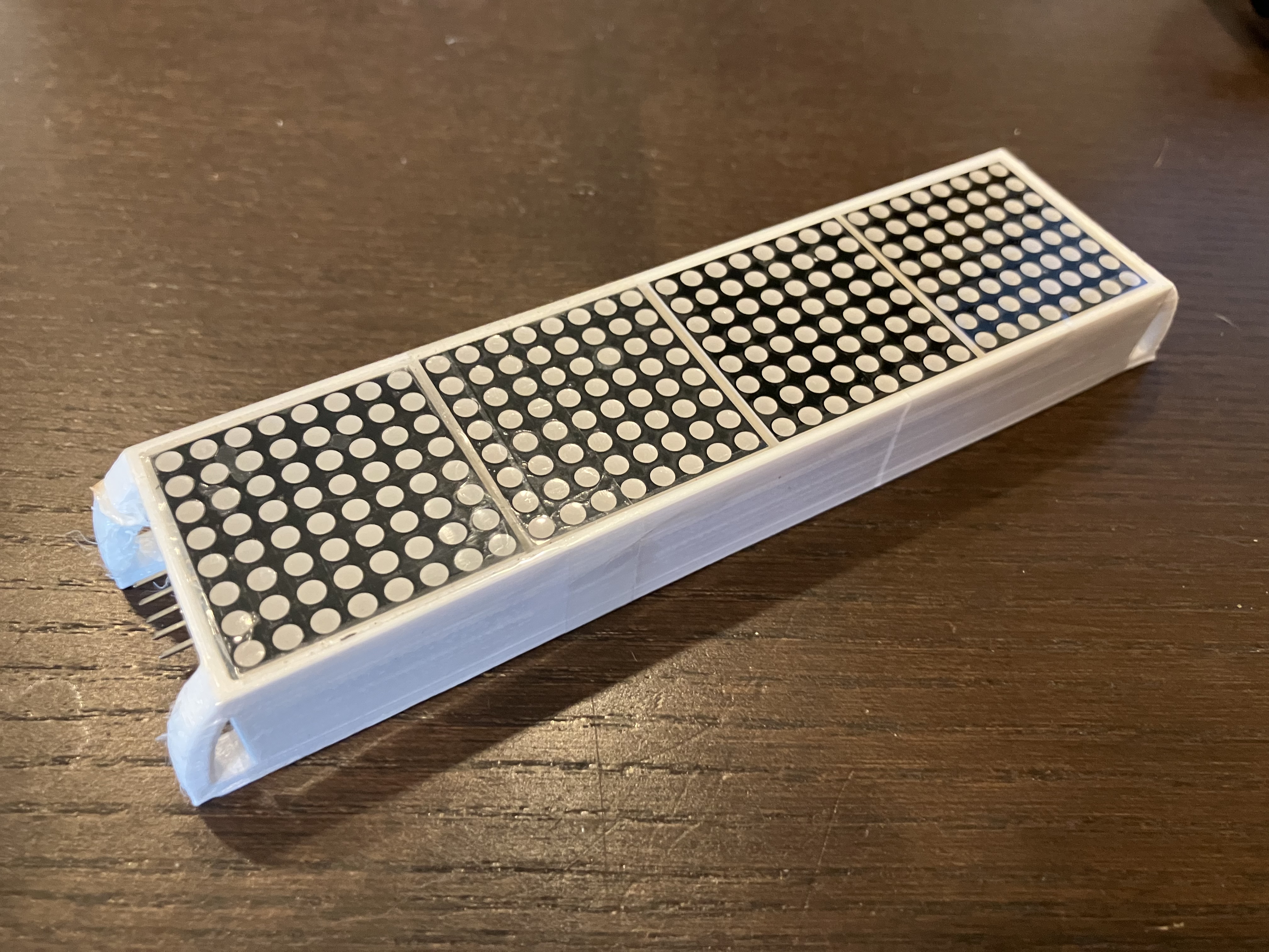 Simple MAX7219 4-in-1 LED Matrix Zip Tie Housing