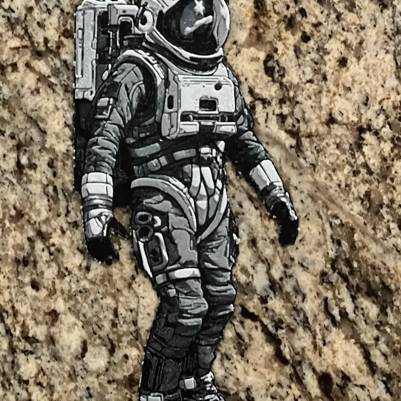 Man in a Spacesuit Graphic Art by Steve from HueForge
