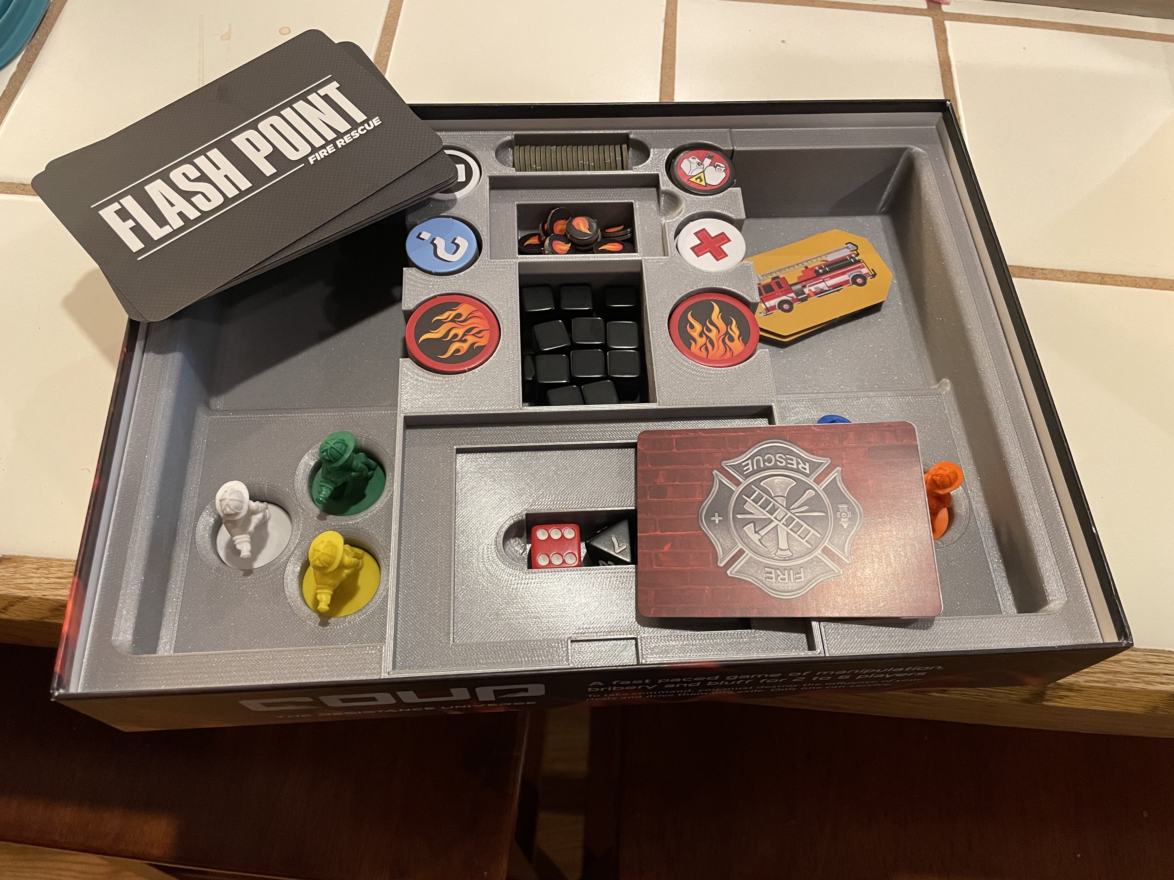 Flash Point Fire Rescue Board Game Organizer Sides