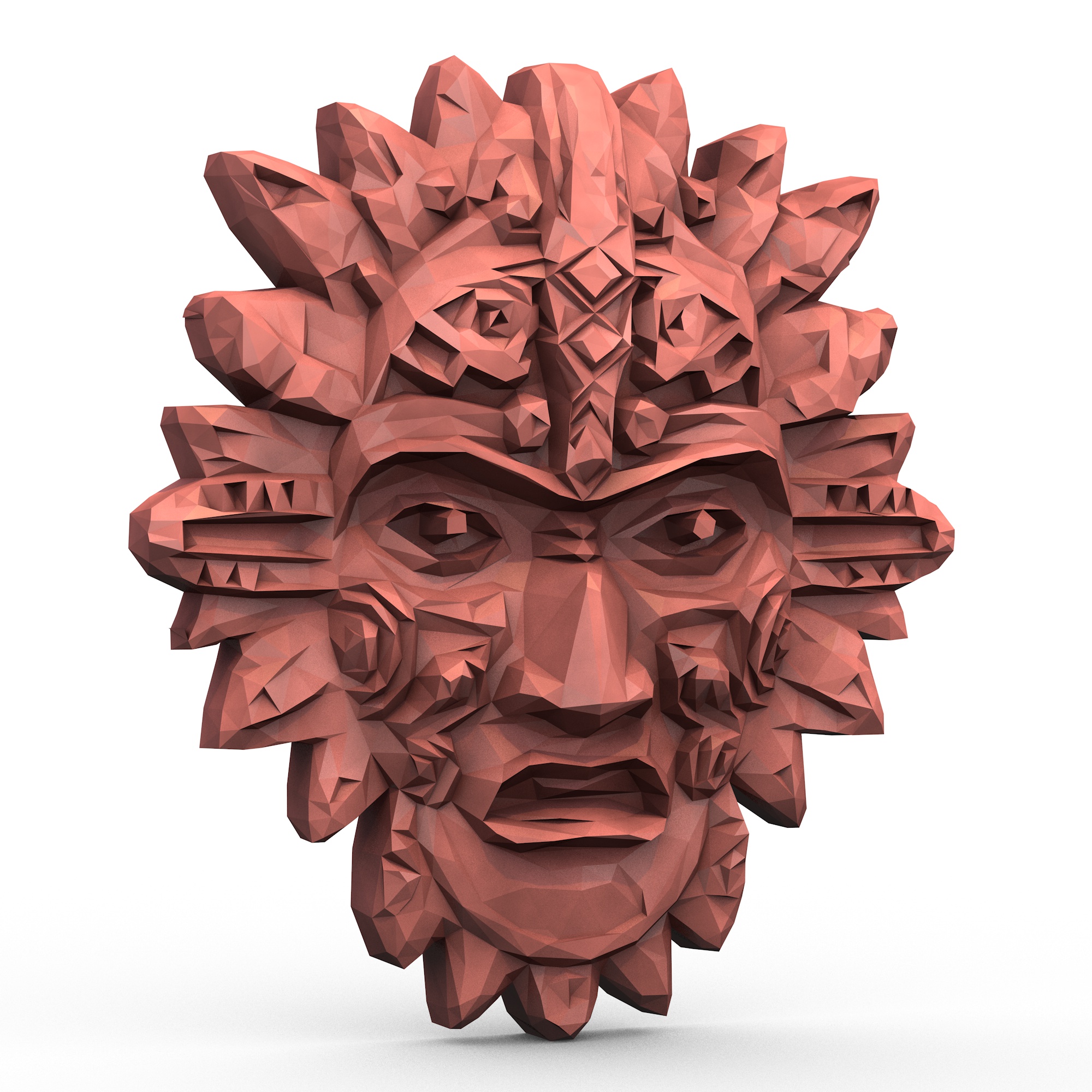 Miniatura 3 do modelo 3D Aztec Mask Low Poly