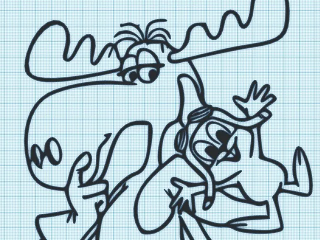 ROCKY & BULLWINKLE -  WALL ART - 2 VERSIONS