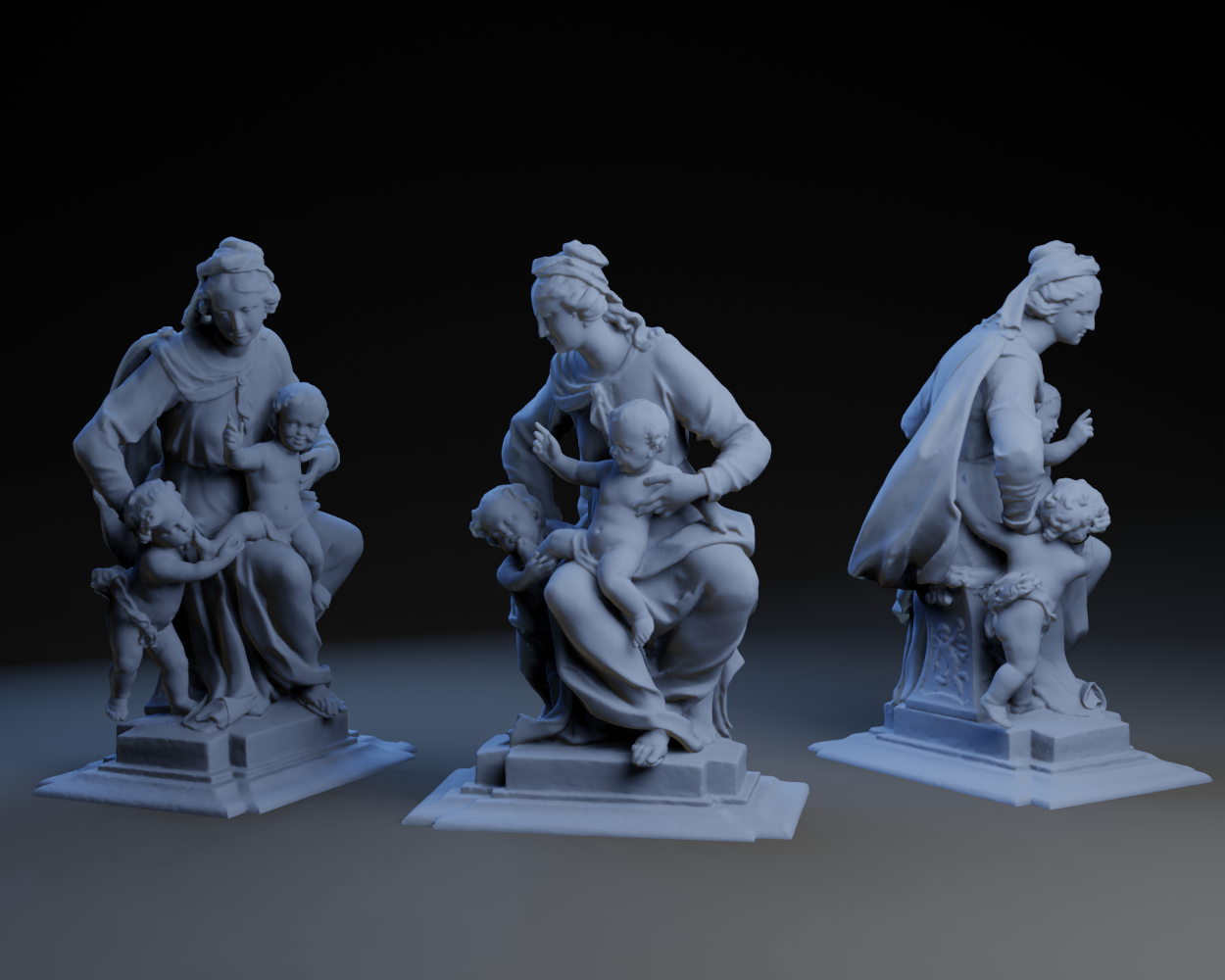 Mary, Jesus, and John (the baptist)