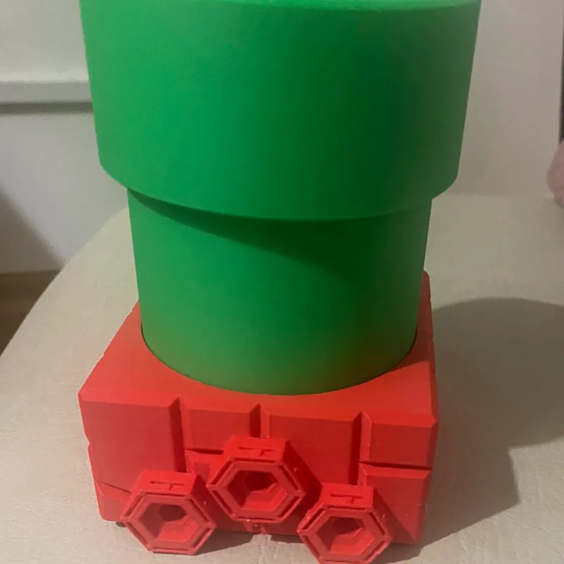 Real Scale Super Mario Bros Pipe Desktop Pencil Holder by Wacky3Dprints, Download free STL model