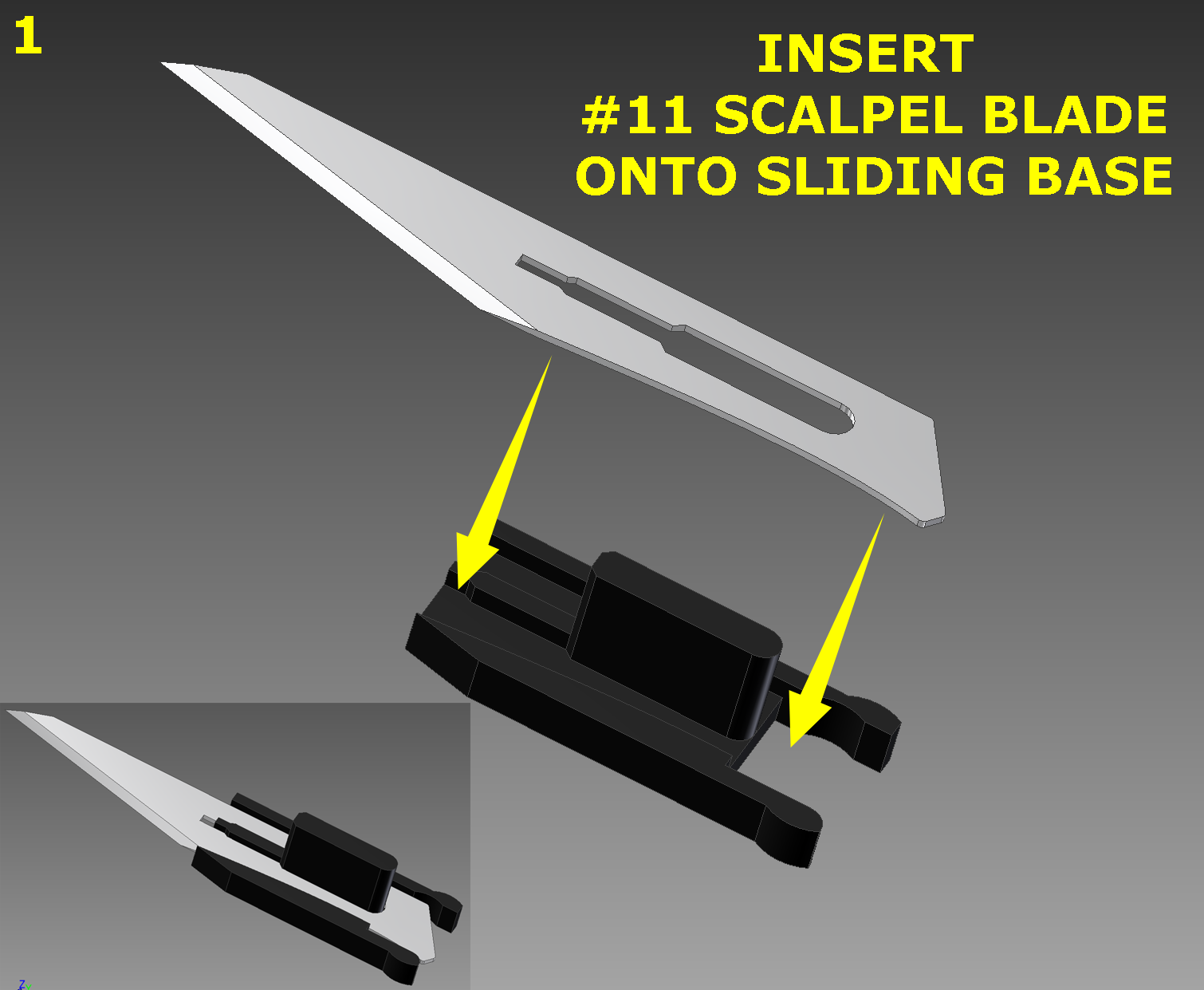 Pocket scalpel knife, folding scalpel knife, (v.2 - for two blades) by  D_Y, Download free STL model