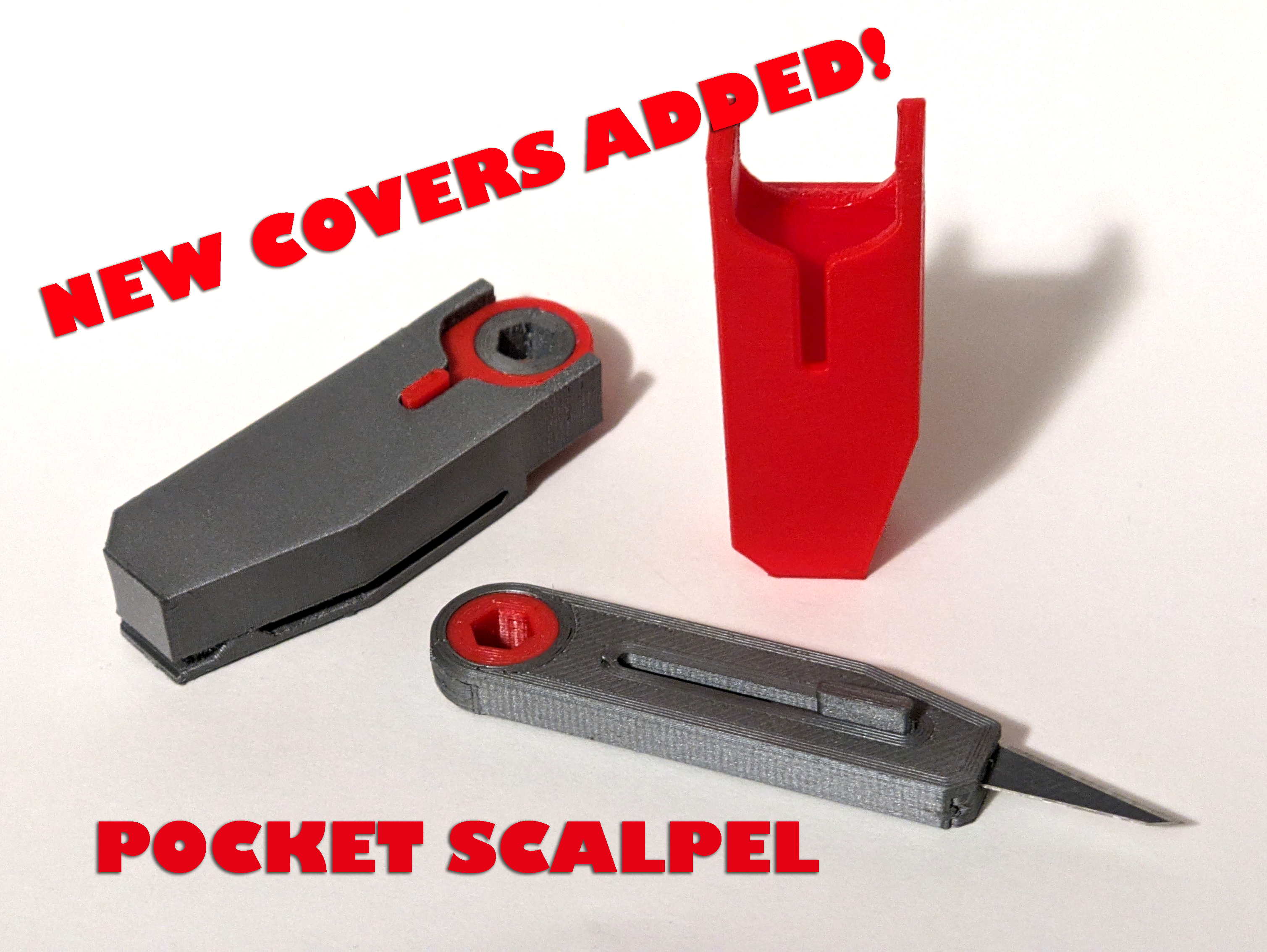 Pocket scalpel knife, folding scalpel knife, (v.2 - for two blades) by  D_Y, Download free STL model