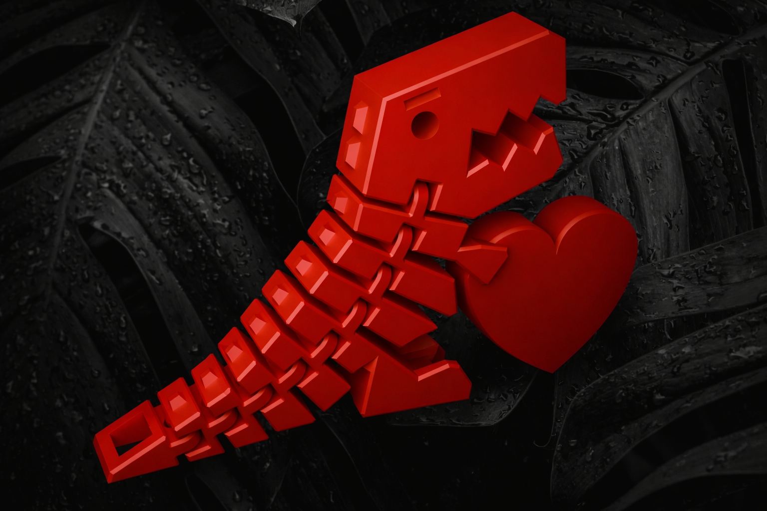 Flexi Rex - Valentine - Holding a Heart