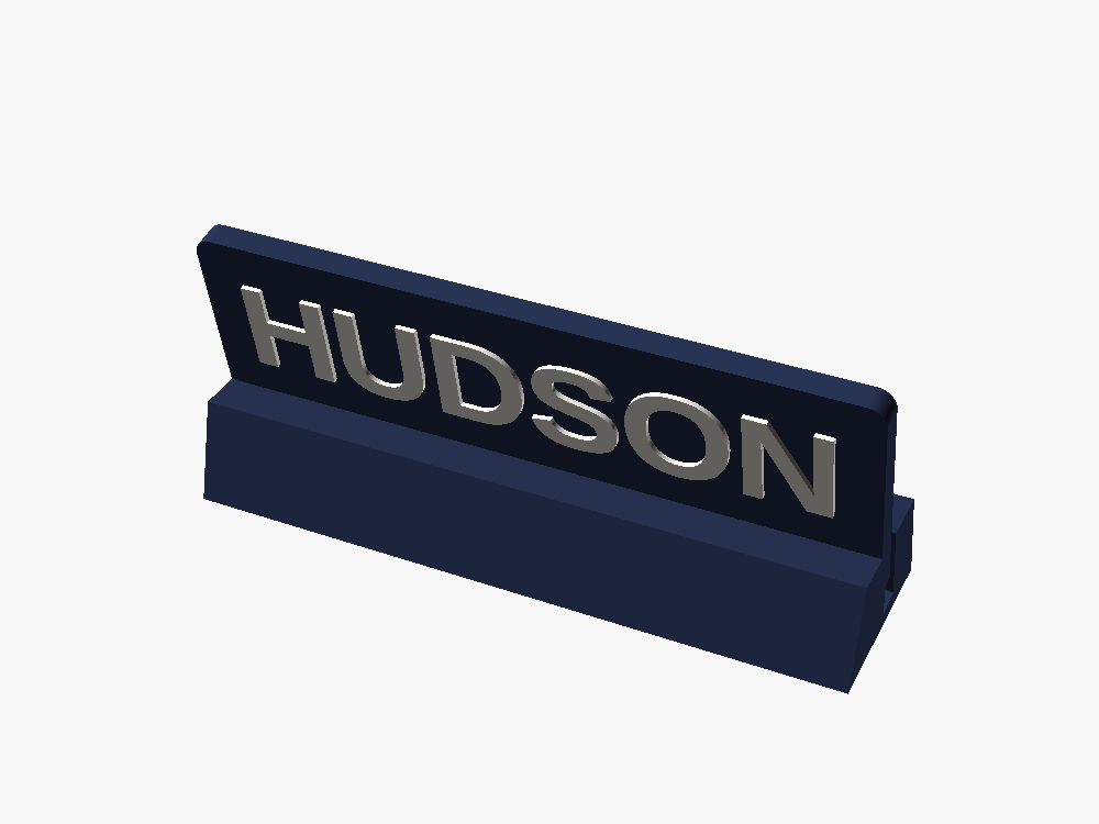 Custom Desk Nameplate (Parametric) — Name + Title, Prints Flat