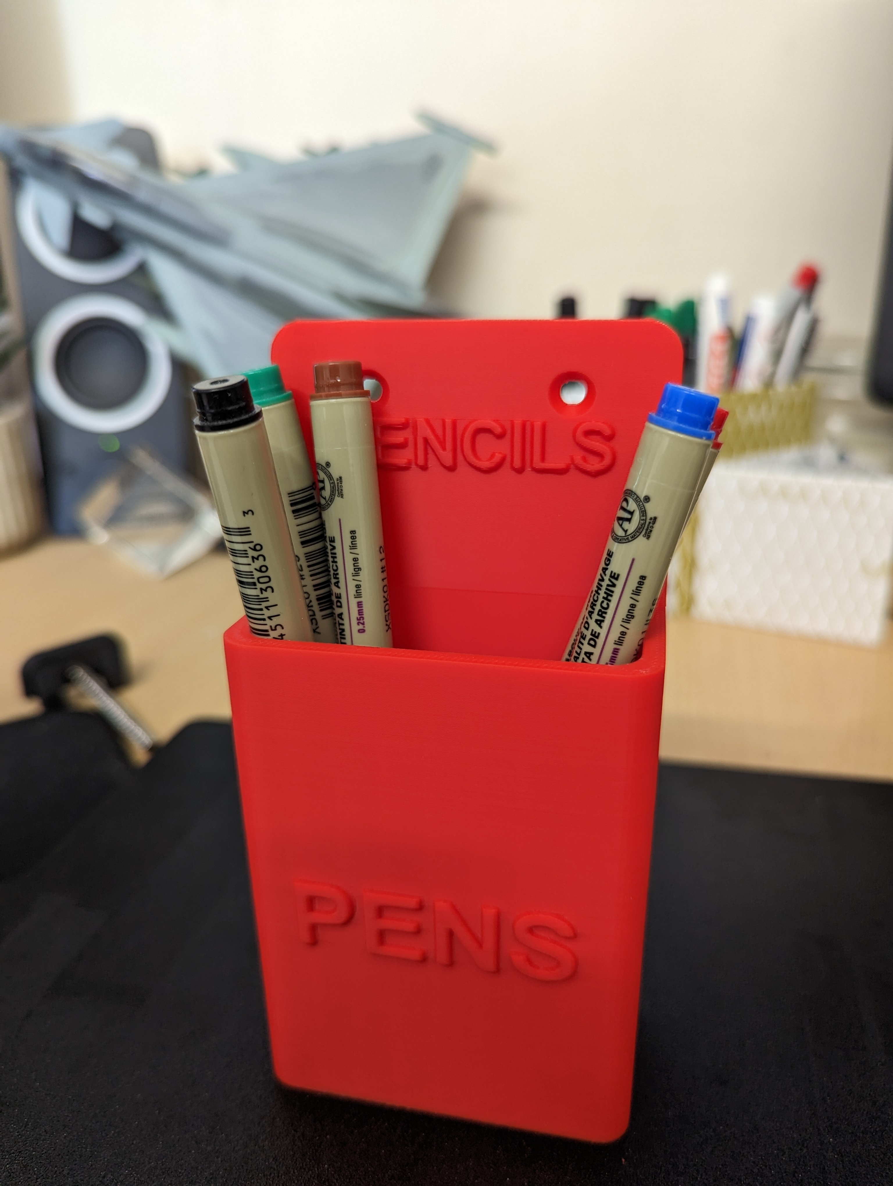 Wall Mounted Pen Pencil Holder By Steven Wright Download Free Stl