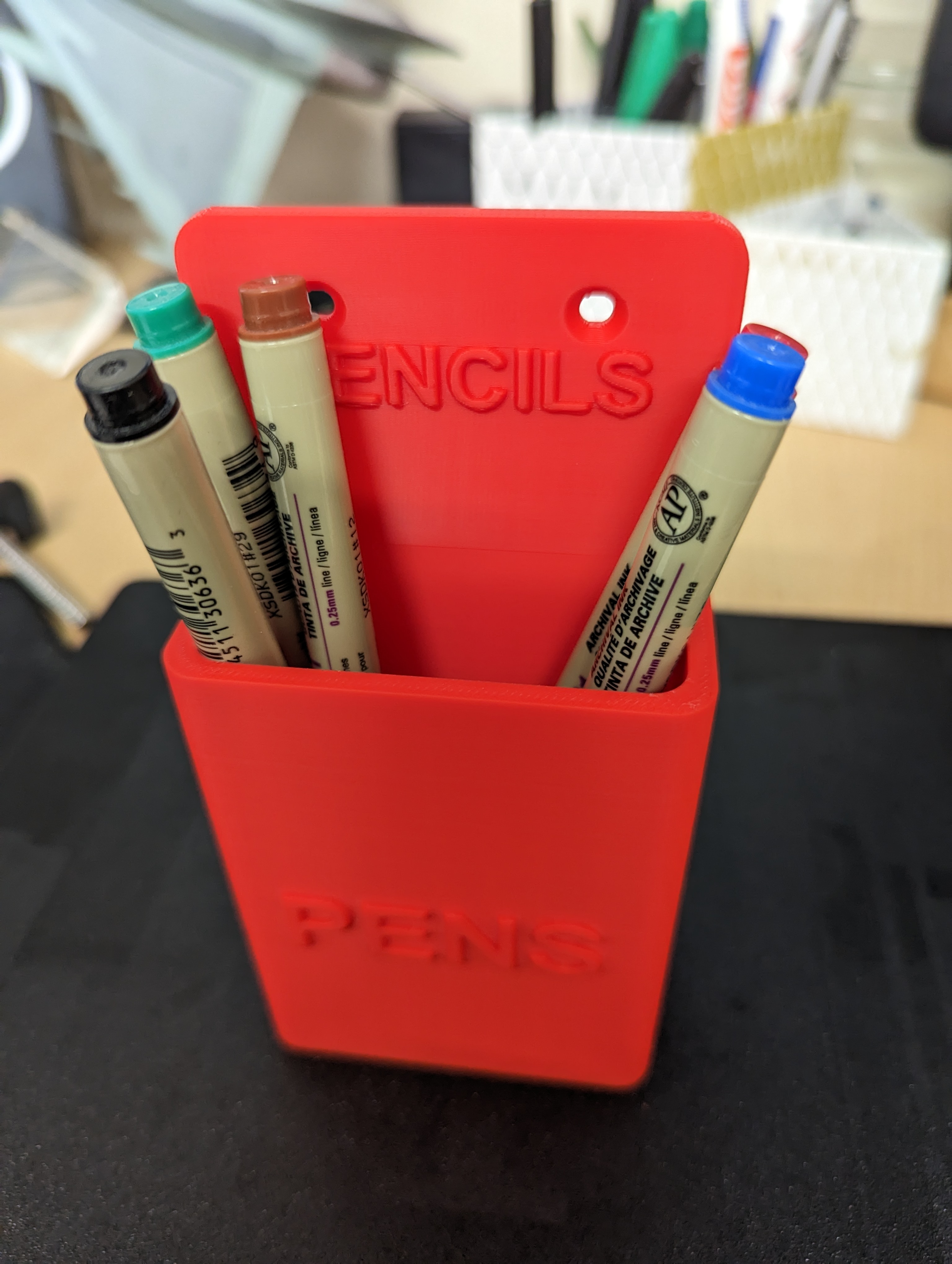 Wall Mounted Pen Pencil Holder by Steven Wright Download free STL model