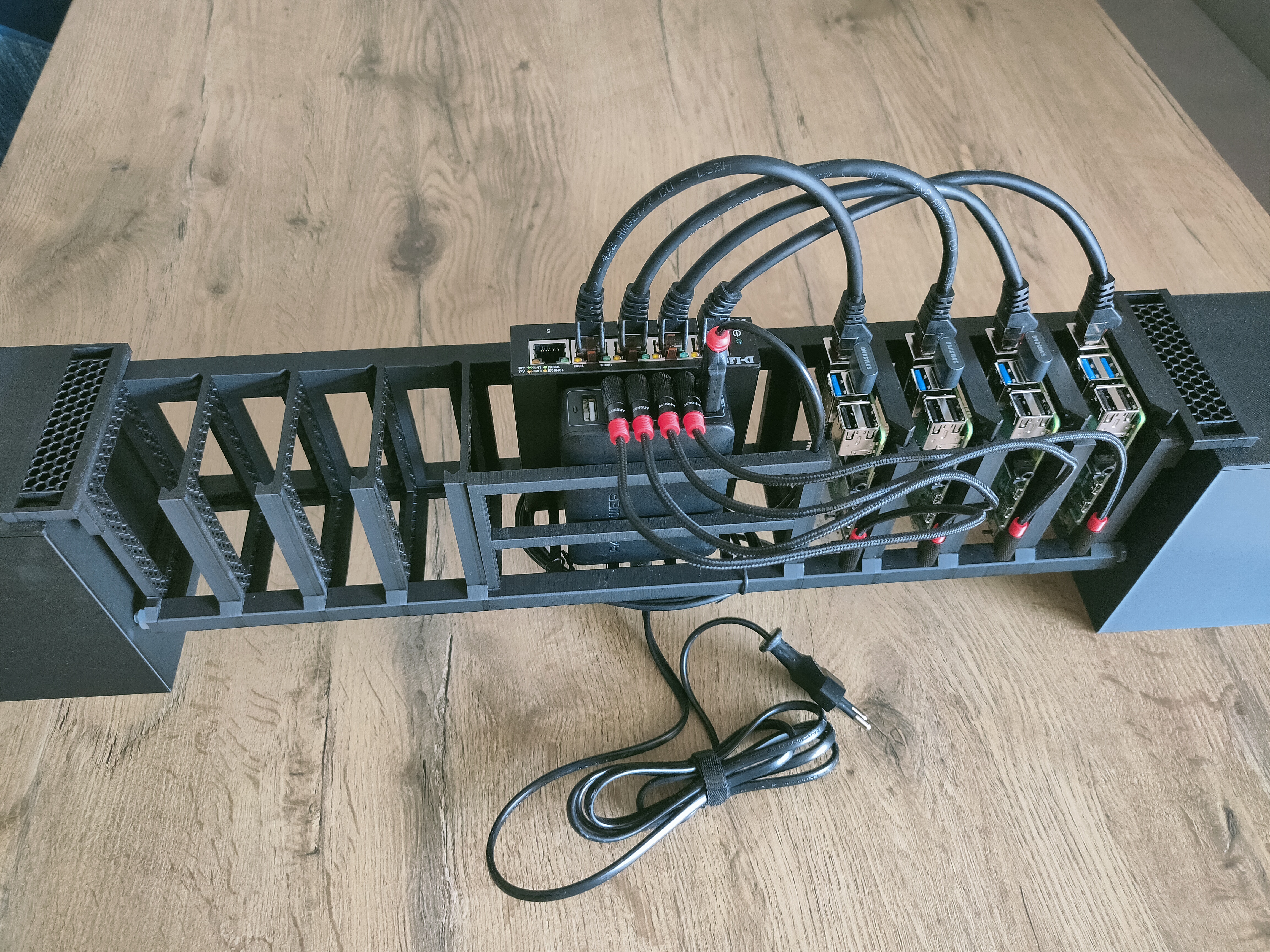 Large (4x) Rack Frame for 2U (3U) Raspberry Pi mount for 19" rack