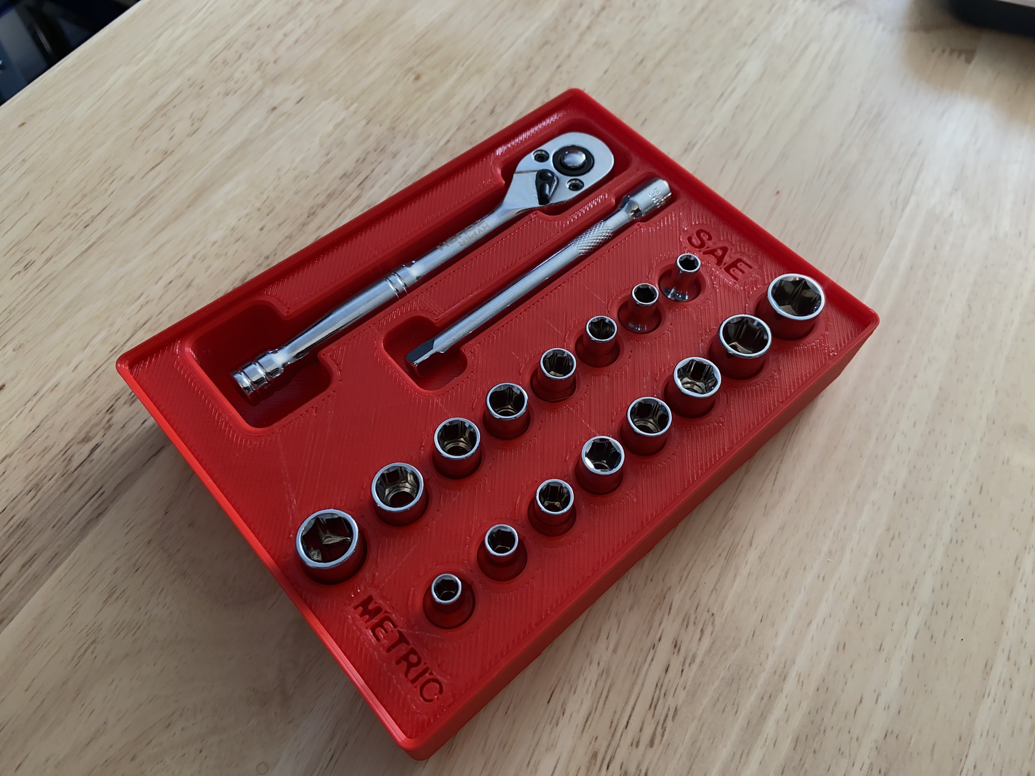 Gridfinity Ratchet Holder Hyper Tough 1/4 20Piece 4x3x3 by ed3d