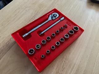 Gridfinity Ratchet Holder - Hyper Tough 1/4 20-Piece - 4x3x3