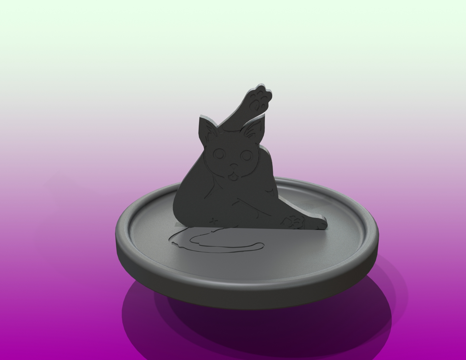 Miniatura 4 do modelo 3D Licking kitten ringholder