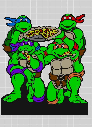 Teenage Mutant Ninja Turtle Wall Art/Comic Book Stand Backing TMNT