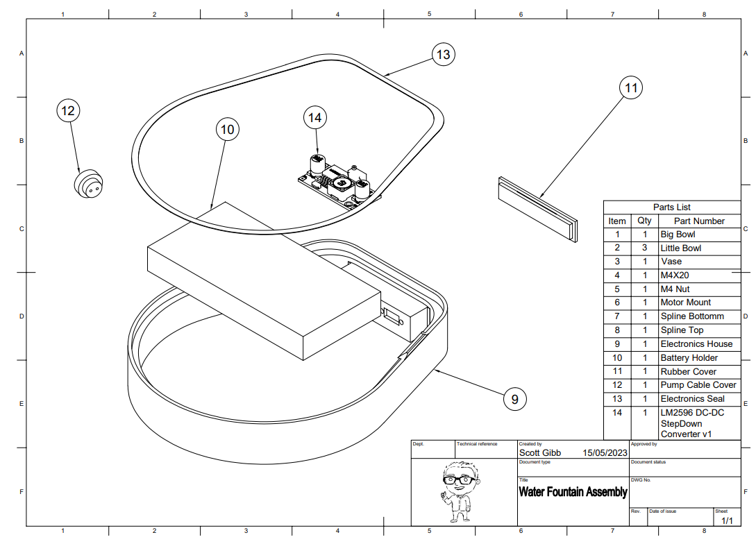 Multi Bowl Water Fountain Electronics House — miniatura 7