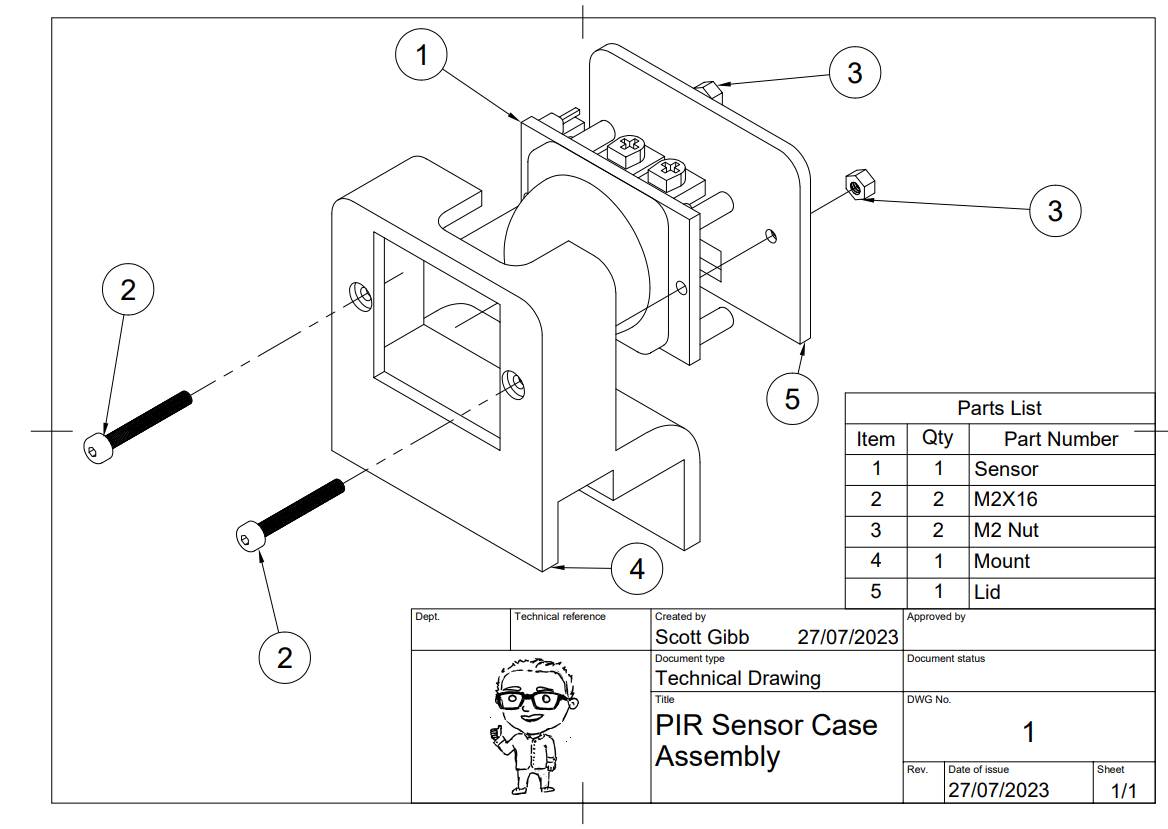 HC-SR501 PIR Sensor Case by Scott Gibb | Download free STL model ...