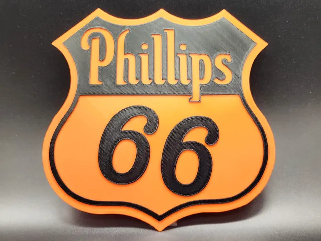 Vintage Phillips 66 Sign 2 Color