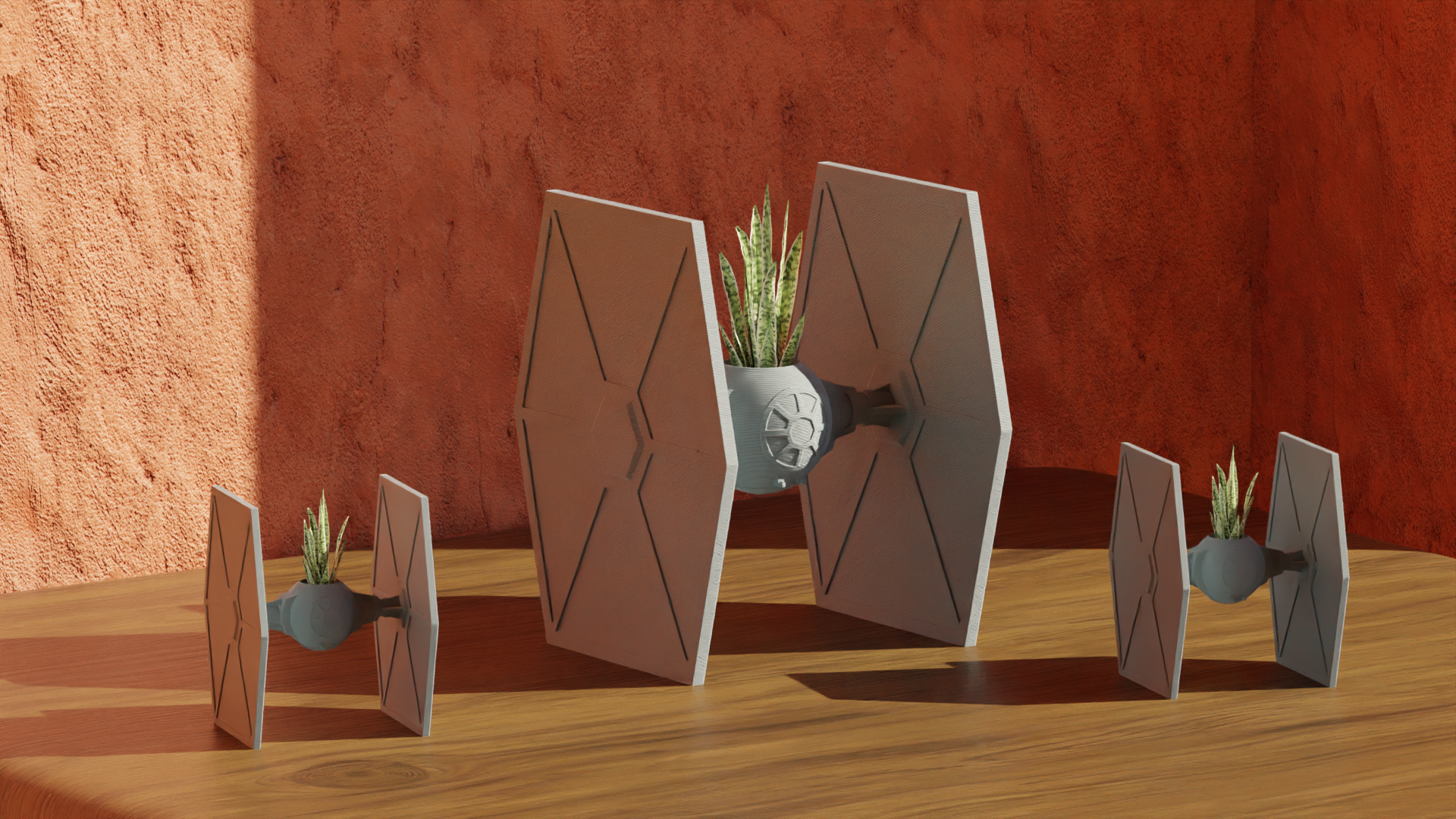 TIE Fighter - Star Wars Pot Plant 3D model thumbnail