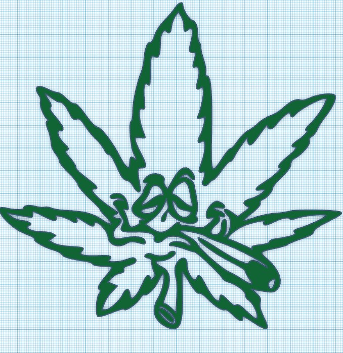 HAPPY WEED LEAF - WALL ART